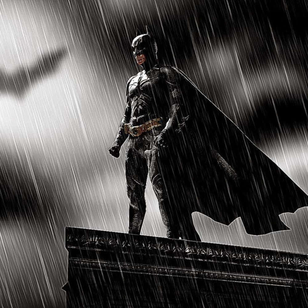 Dark Knight Rainy Vigilance Wallpaper