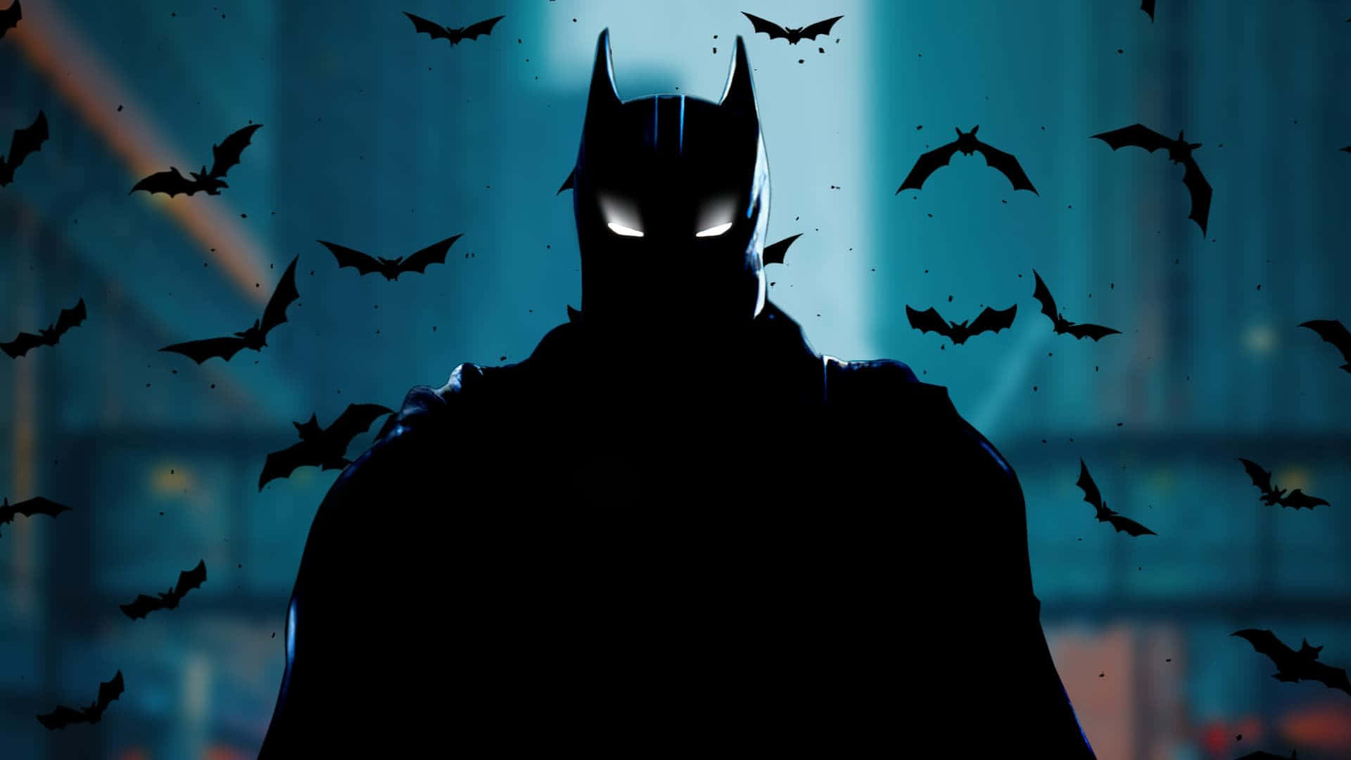 Dark Knight Silhouettewith Bats Wallpaper