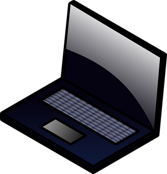Dark Laptop Vector Illustration PNG