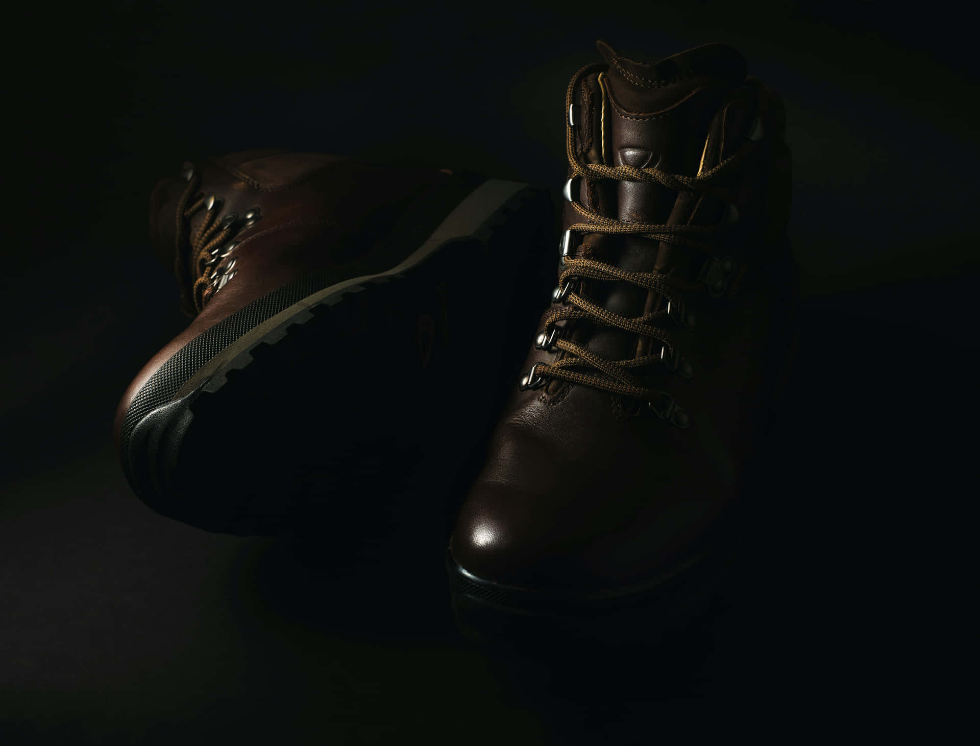 Dark Leather Boots Moody Lighting Wallpaper