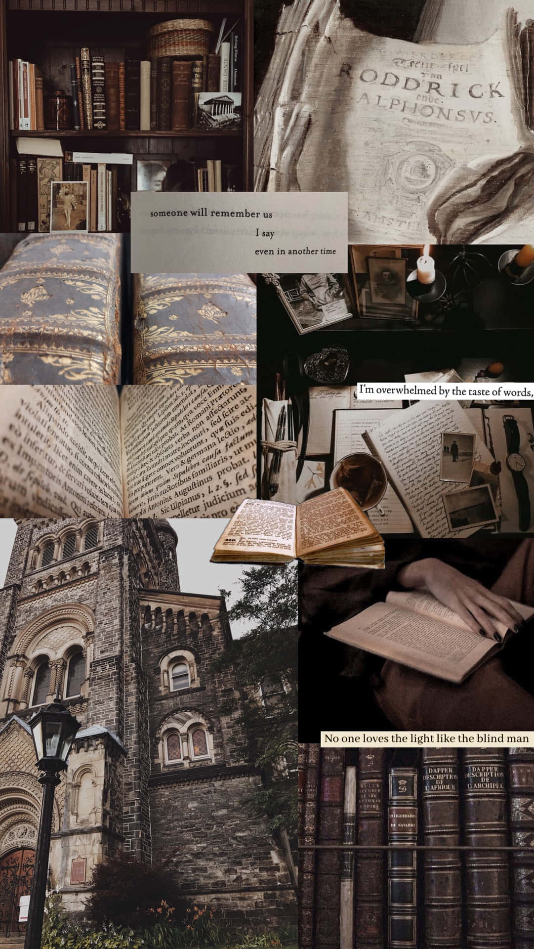 Dark Literary Collage Wallpaper