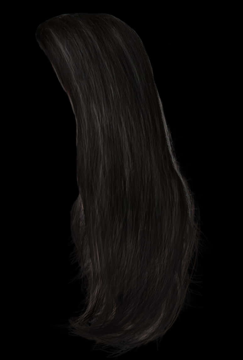 Dark Long Hair Silhouette PNG