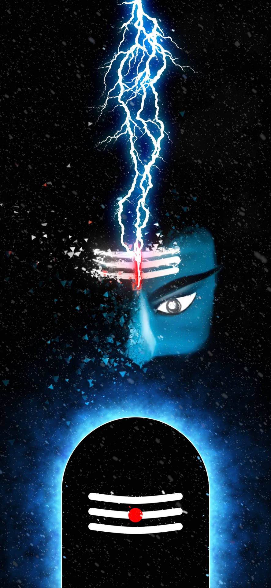 Dark Mahadev Lightning And Forehead Symbol Hd Wallpaper