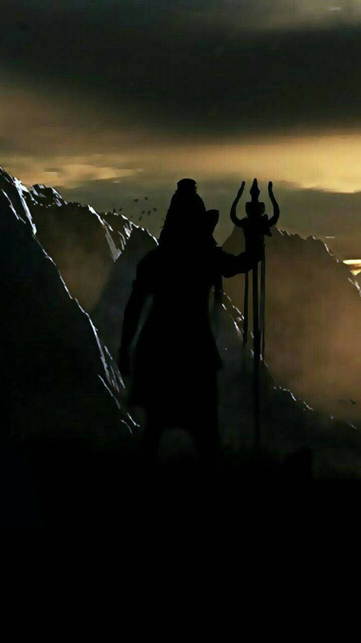 Dark Mahadev Standing Over Mountains Hd Wallpaper