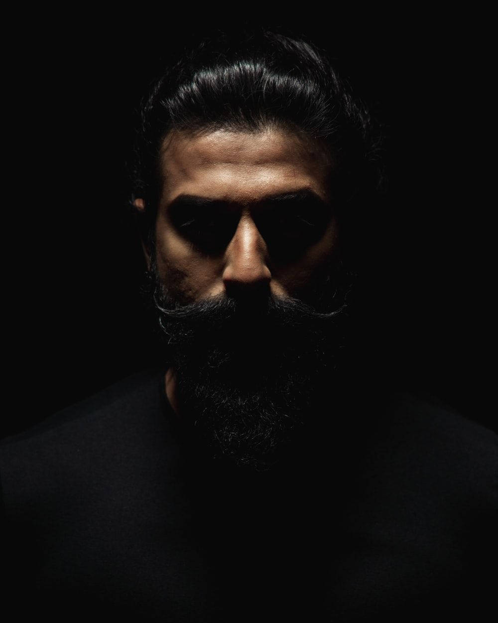 Dark Man Portrait Beard Logo Wallpaper