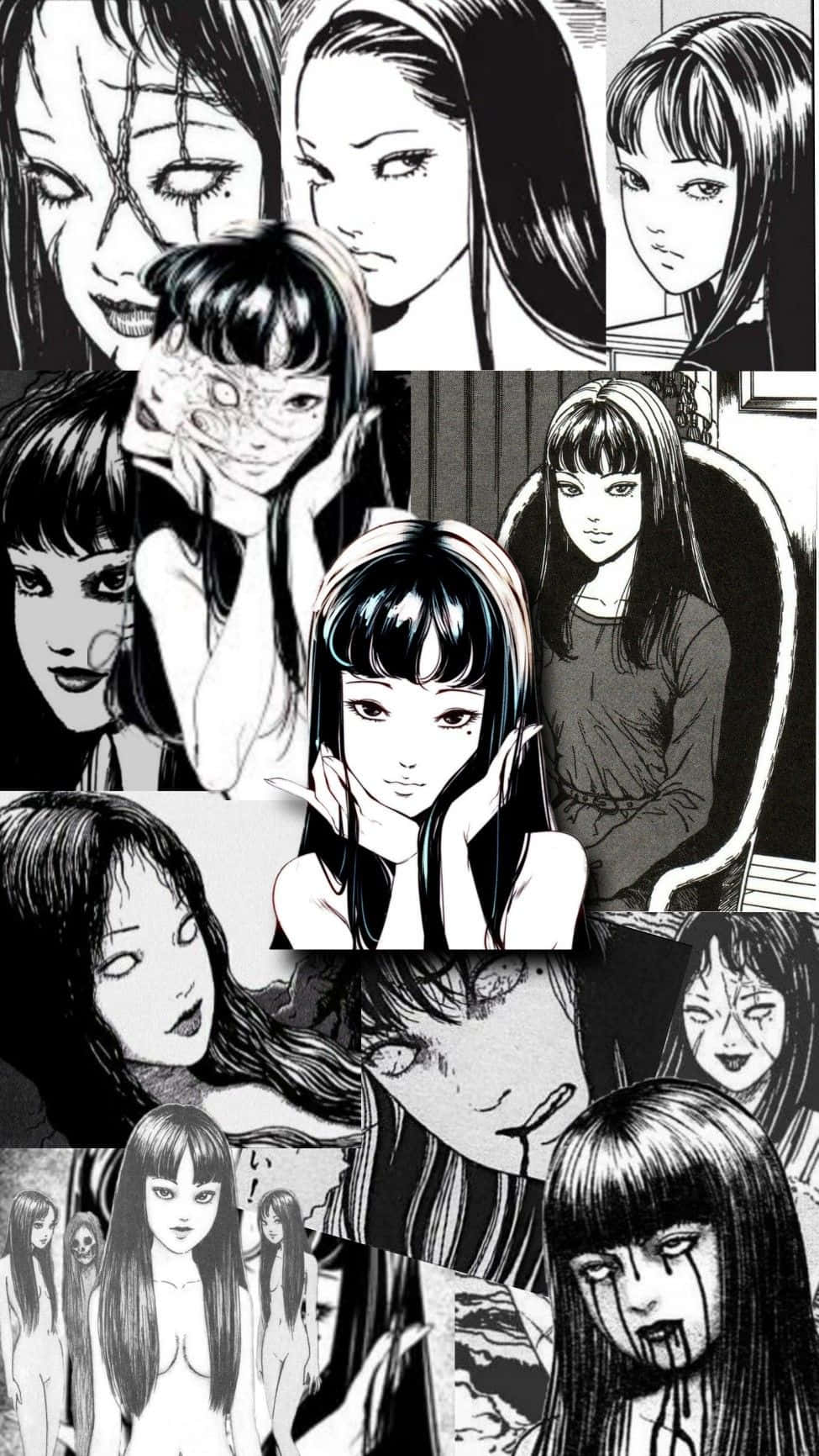 Dark Manga Collage_ Gore Aesthetic Wallpaper