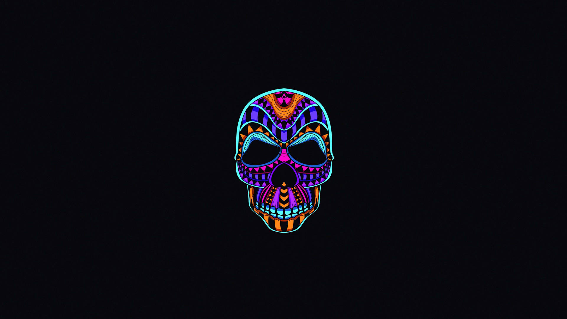 Dark Minimalist Colored Skull