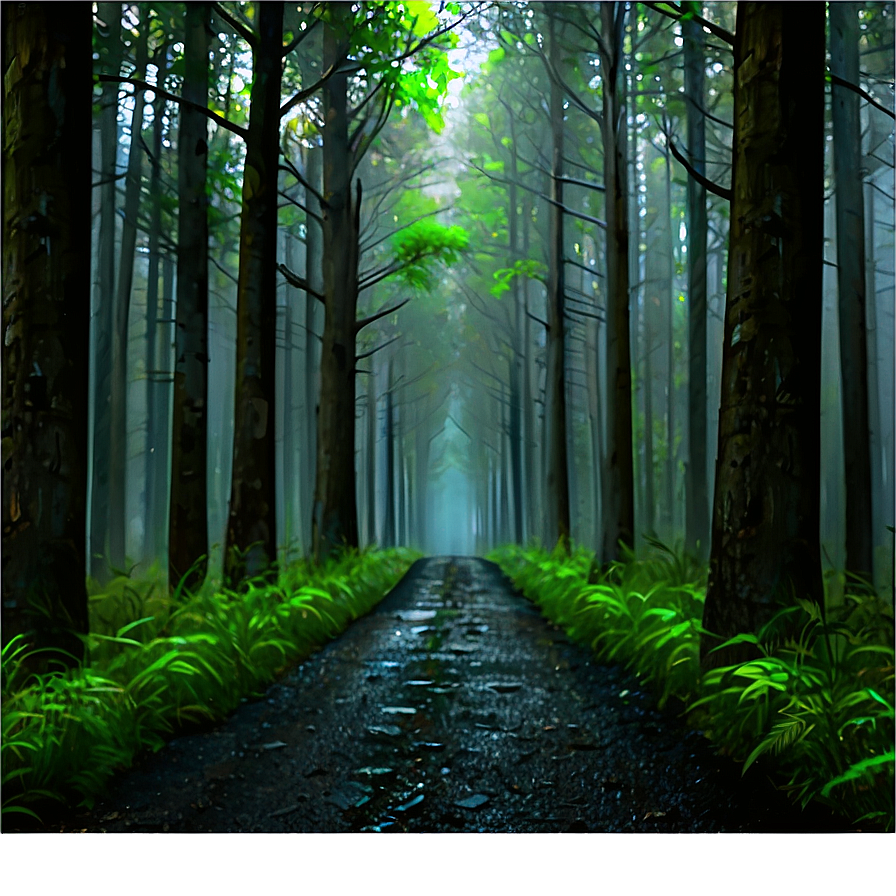 Dark Misty Forest Path Png 81 PNG