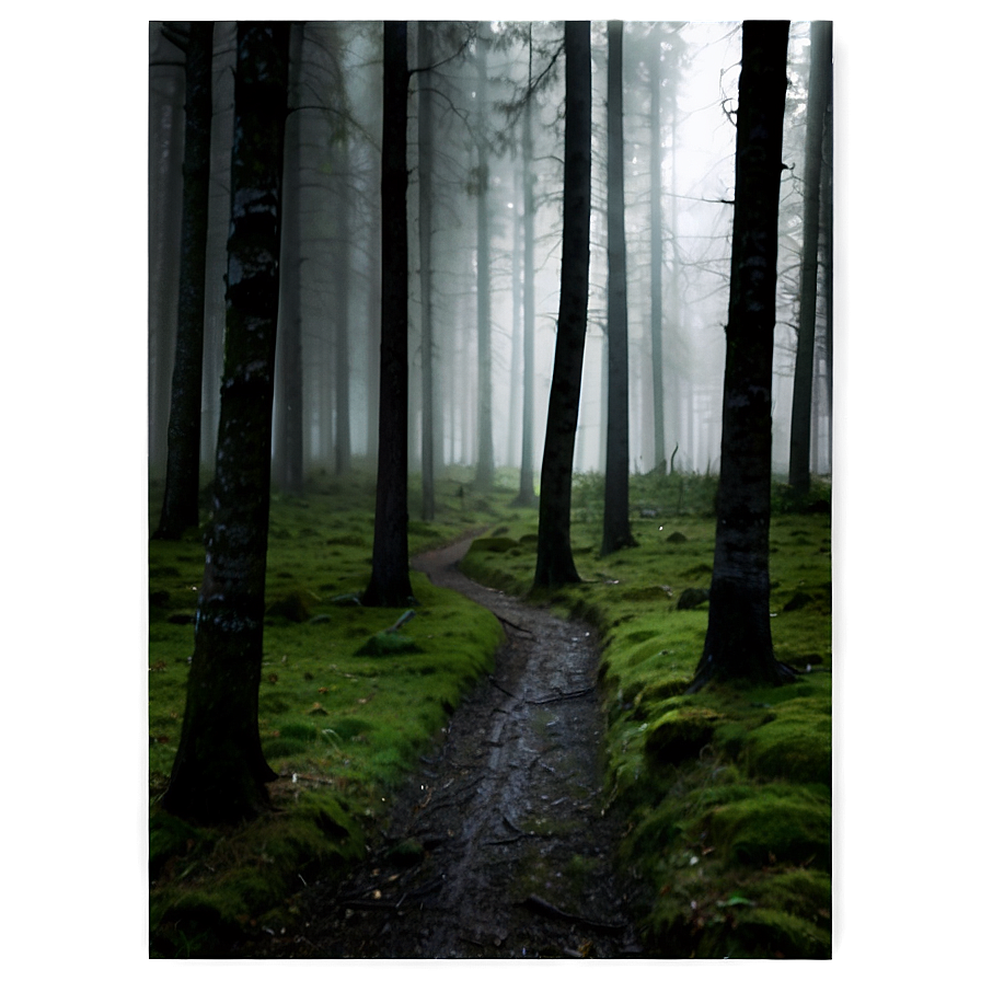 Dark Misty Forest Path Png Kcf17 PNG