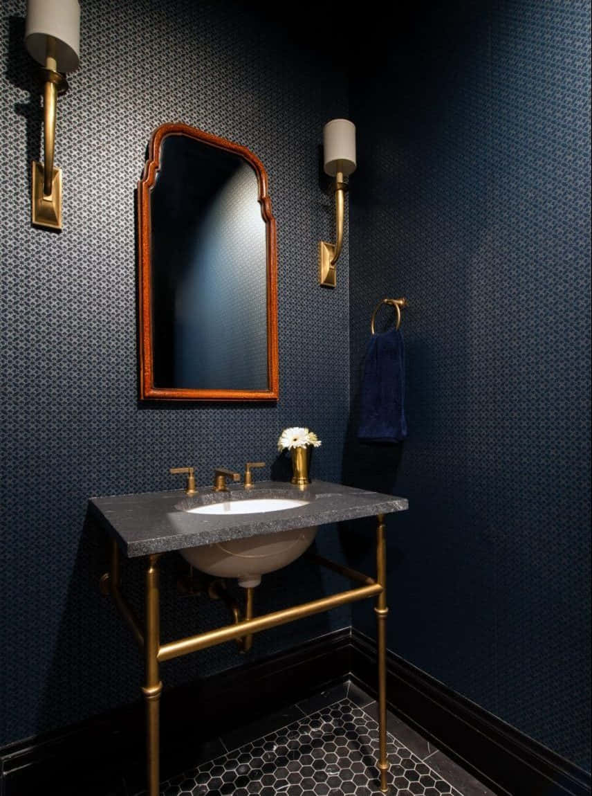 Dark Moody Bathroom Design Wallpaper