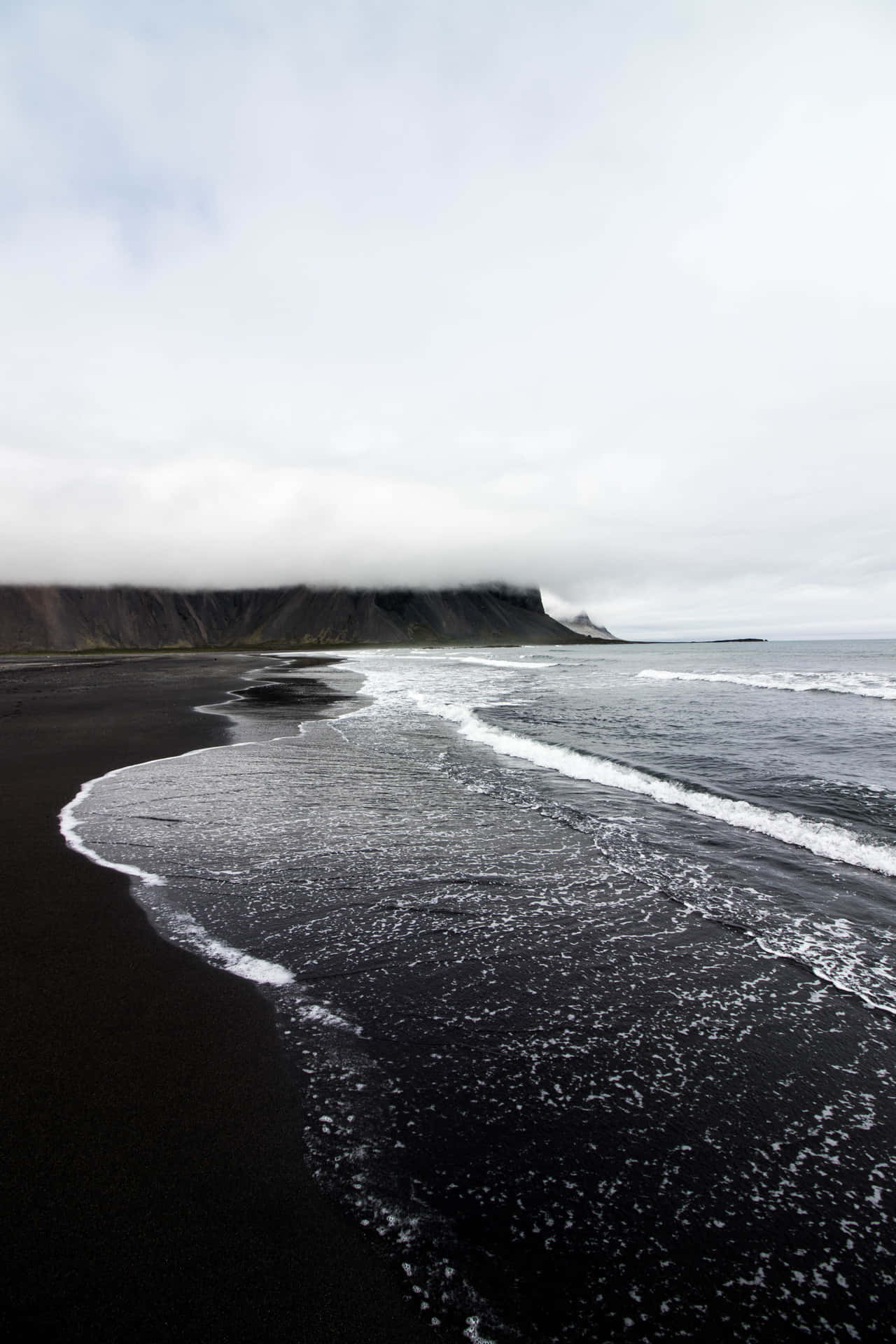 Mørk Stemningsfull Strandlandskap Bakgrunnsbildet