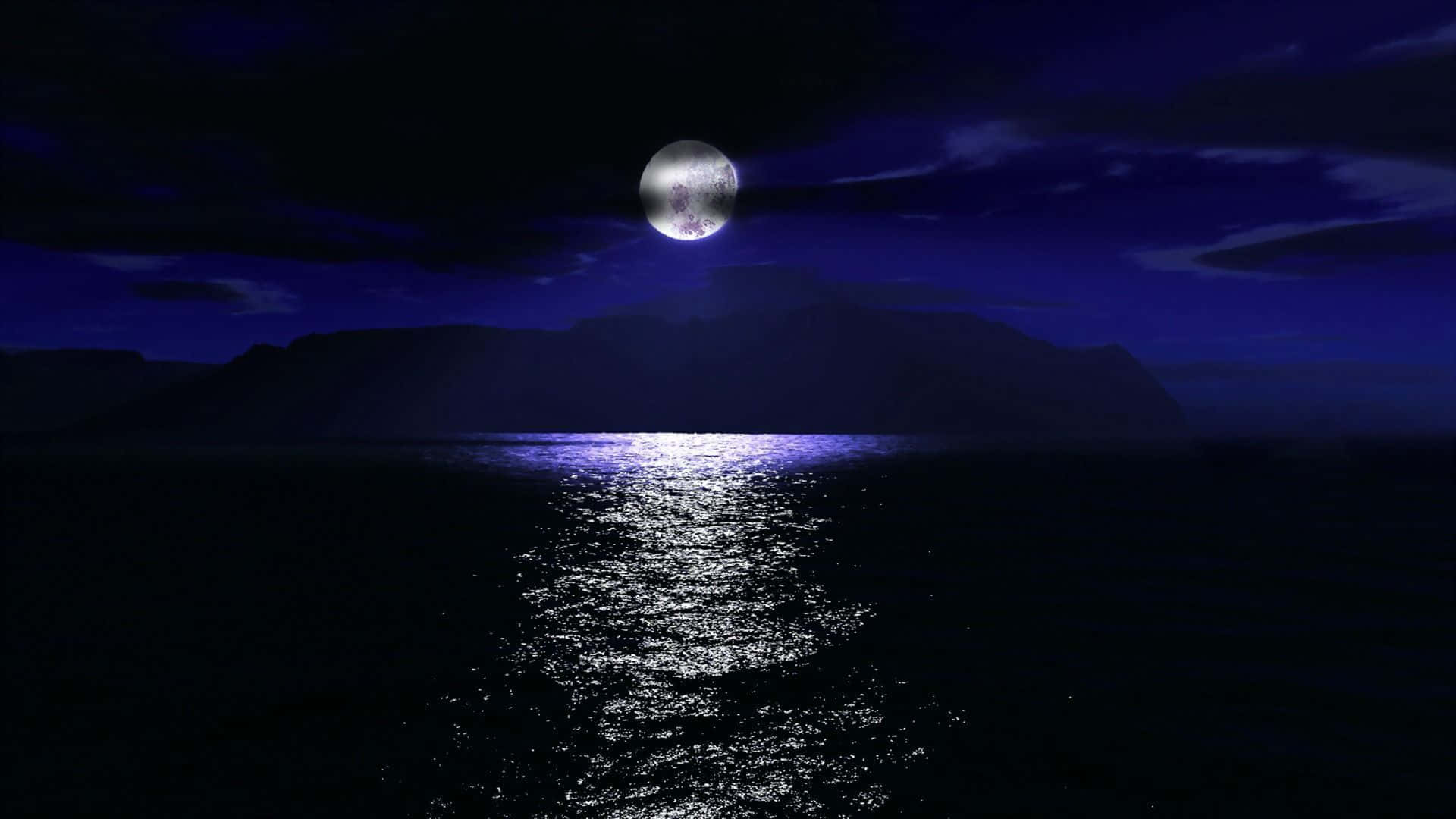 Majestic Dark Moon in Night Sky Wallpaper