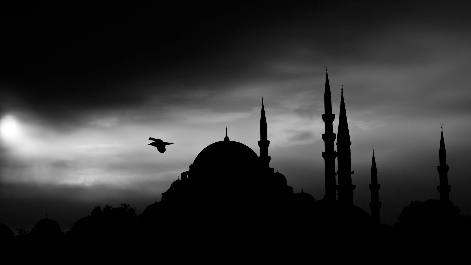 Schermata Nera Della Moschea Oscura 4k Sfondo