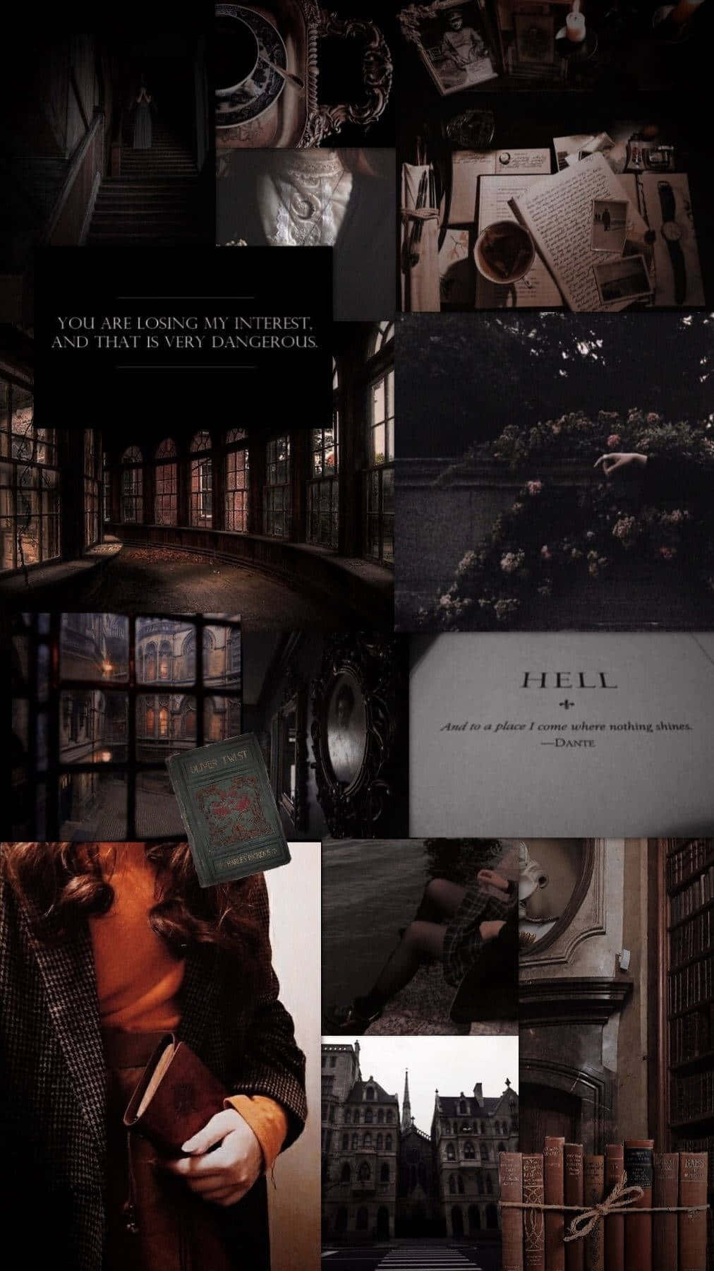 Dark_ Mysterious_ Aesthetic_ Collage Wallpaper