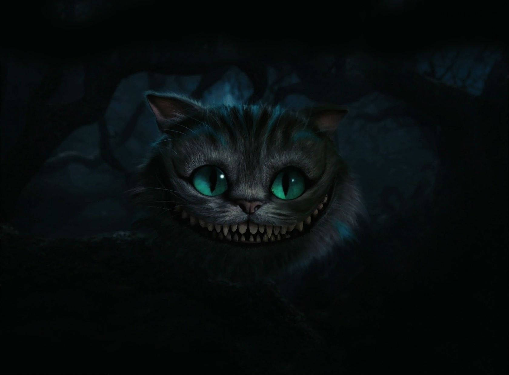 Dark Mystery Cheshire Cat Alice In Wonderland Background