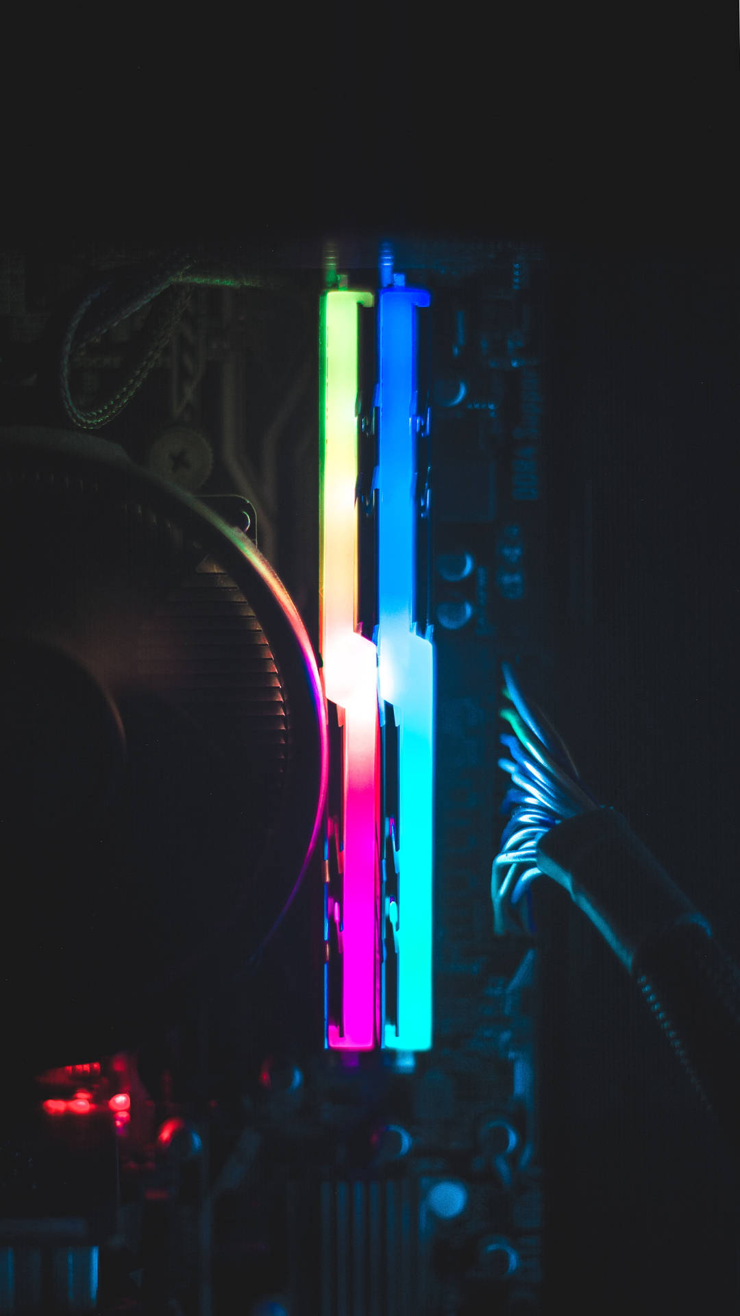 Dark Neon Computer Lights Wallpaper