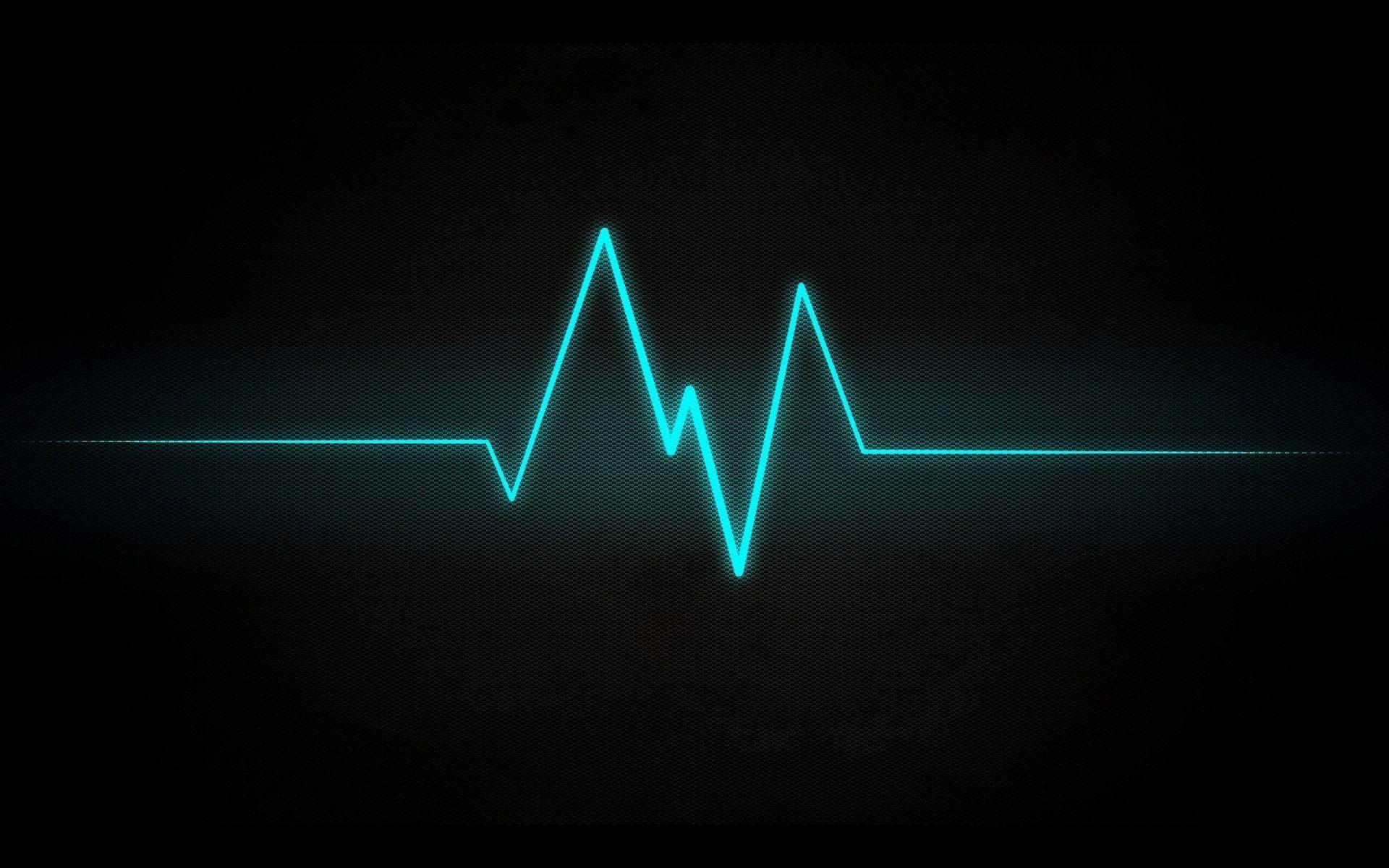 Dark Neon Heartbeat Line Wallpaper