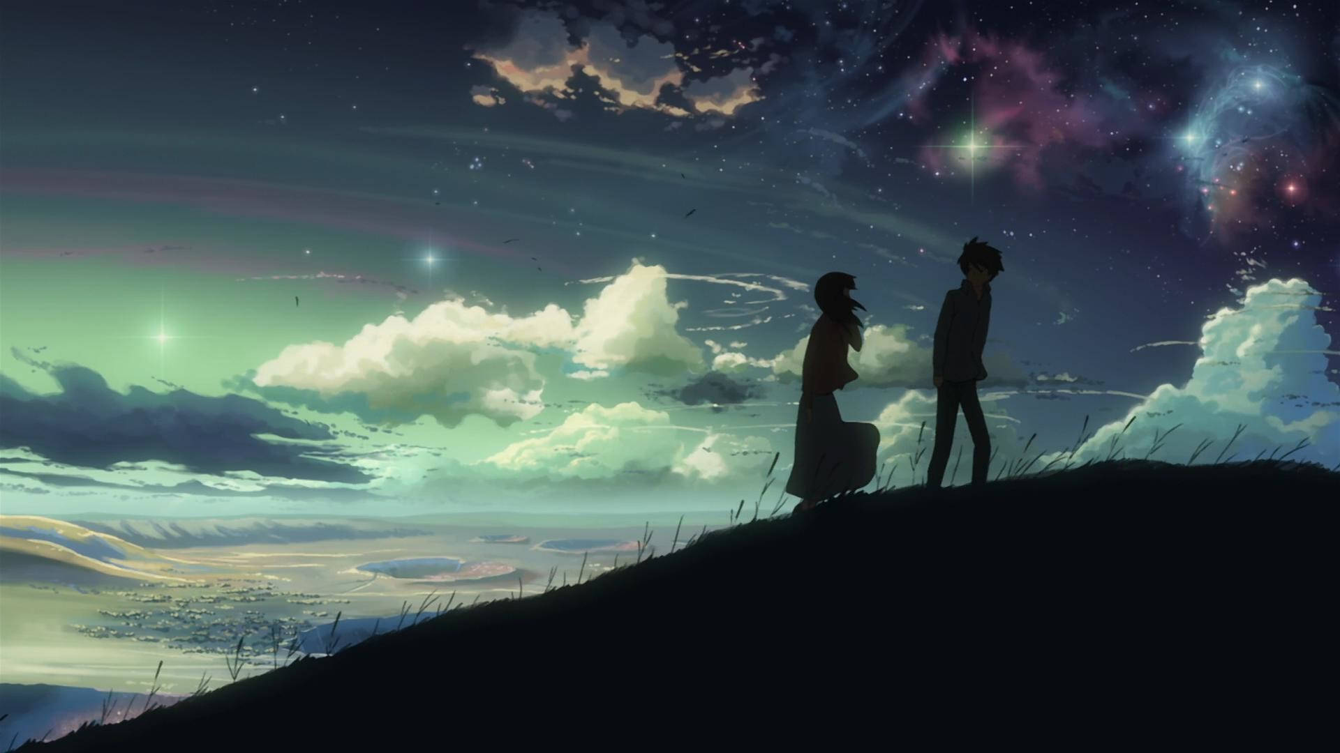 Dark Night Sky Anime Hd Scenery Wallpaper