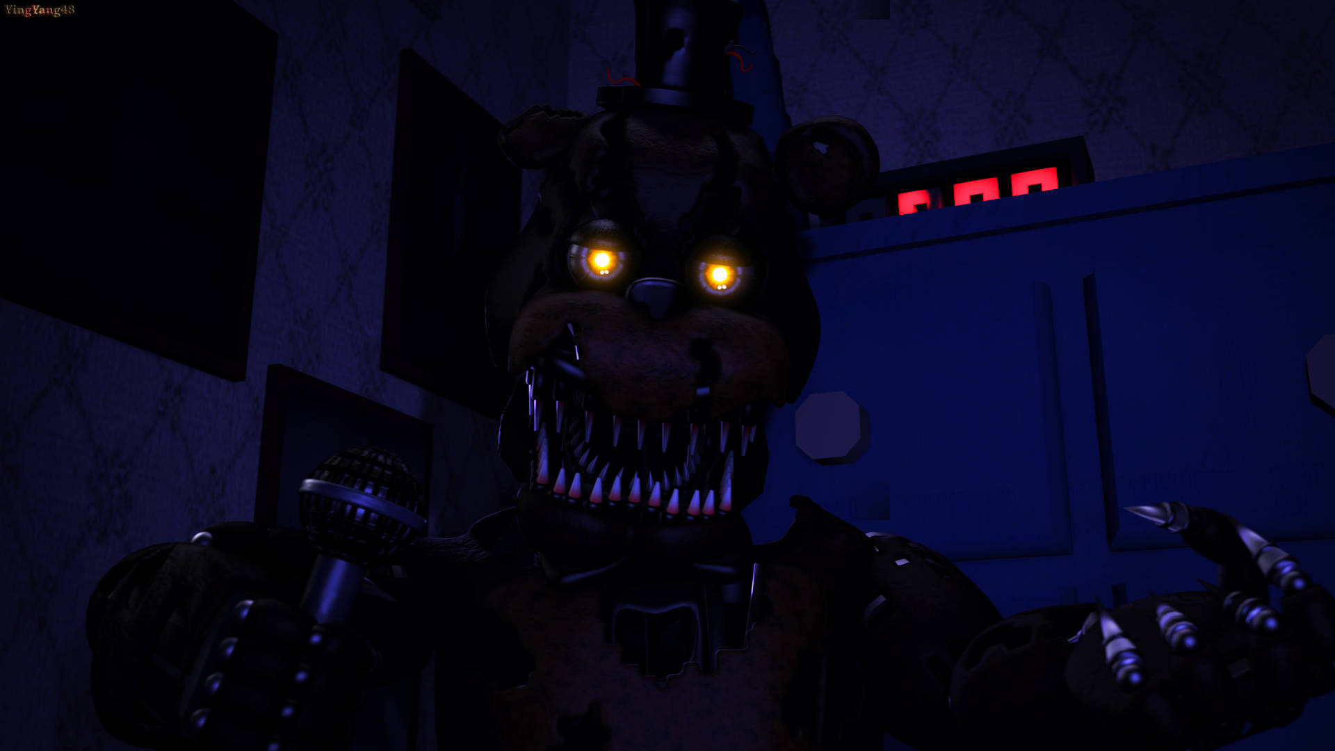 Mørk Nightmare Freddy tapet Wallpaper