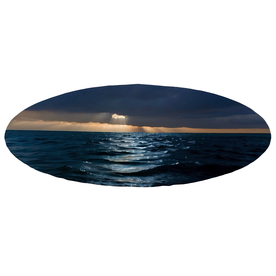 Dark Nighttime Ocean Png 5 PNG