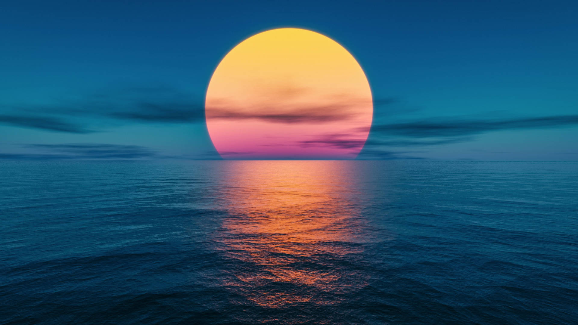 Dark Ocean Sunset Wallpaper