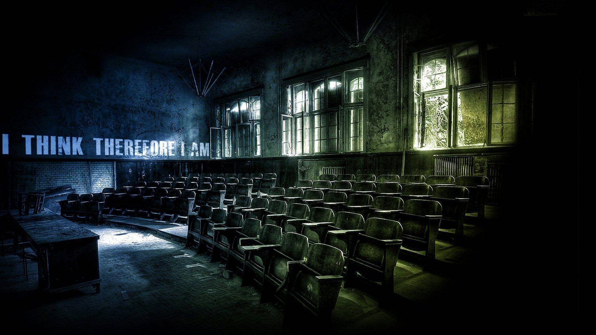 Dark Ominous Classroom Background