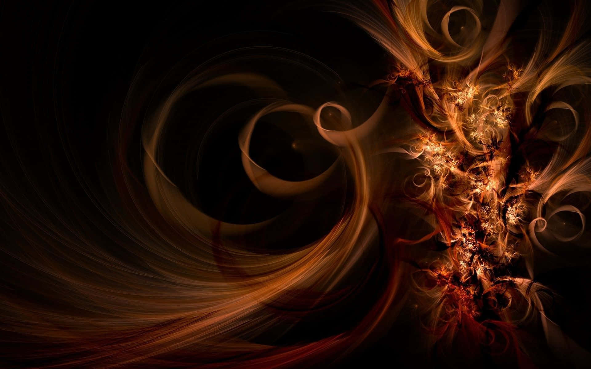 A Black Background With A Swirling Orange And Brown Design