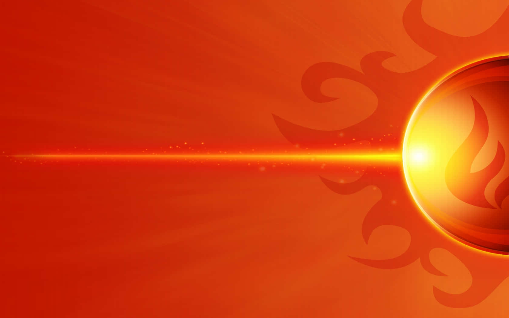 A Sun With A Flame On An Orange Background