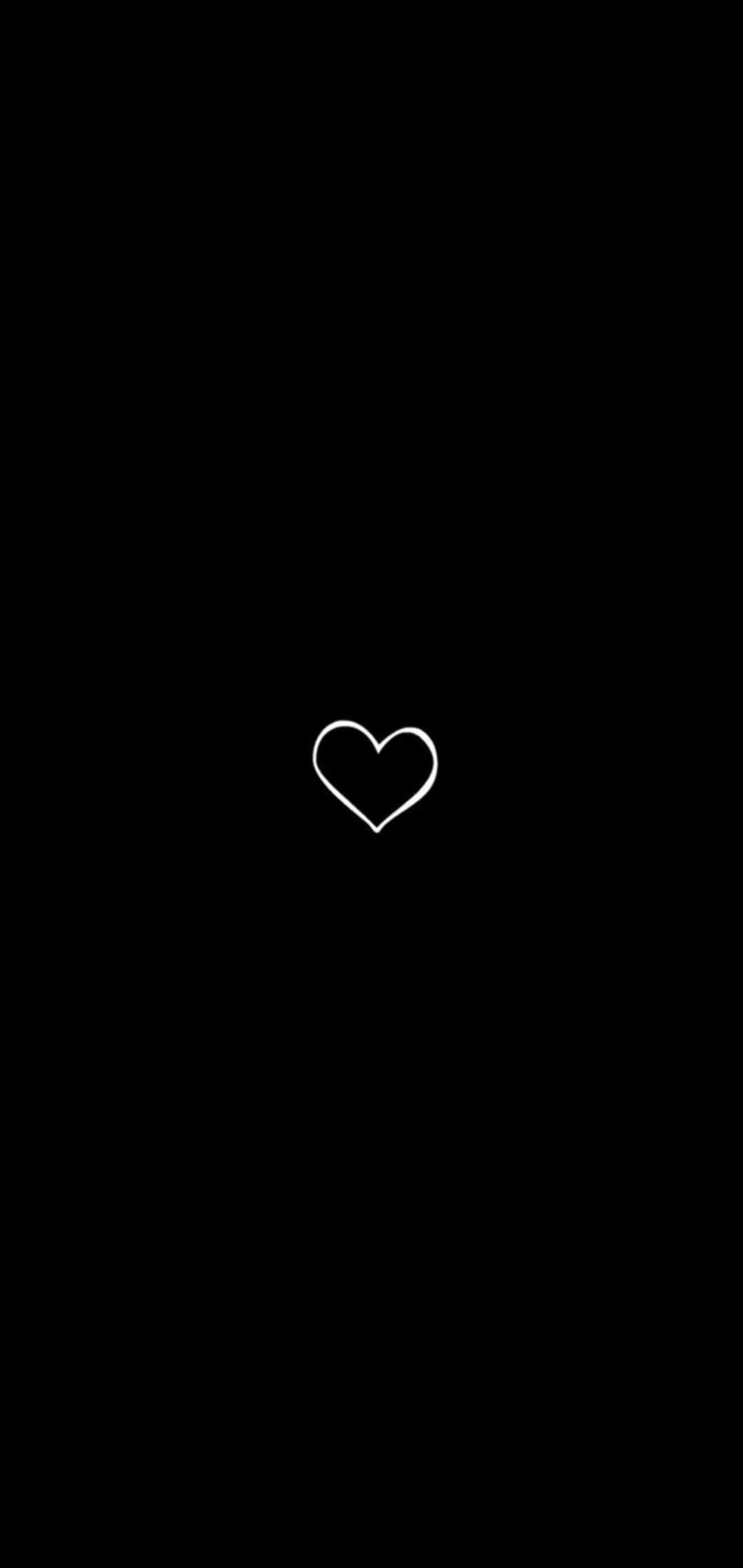 A Black Background With A White Heart On It