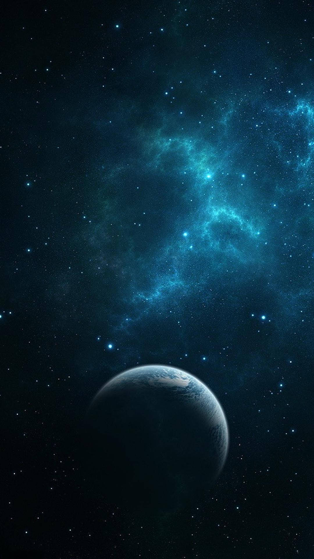 Dark Phone Planet In Outer Space