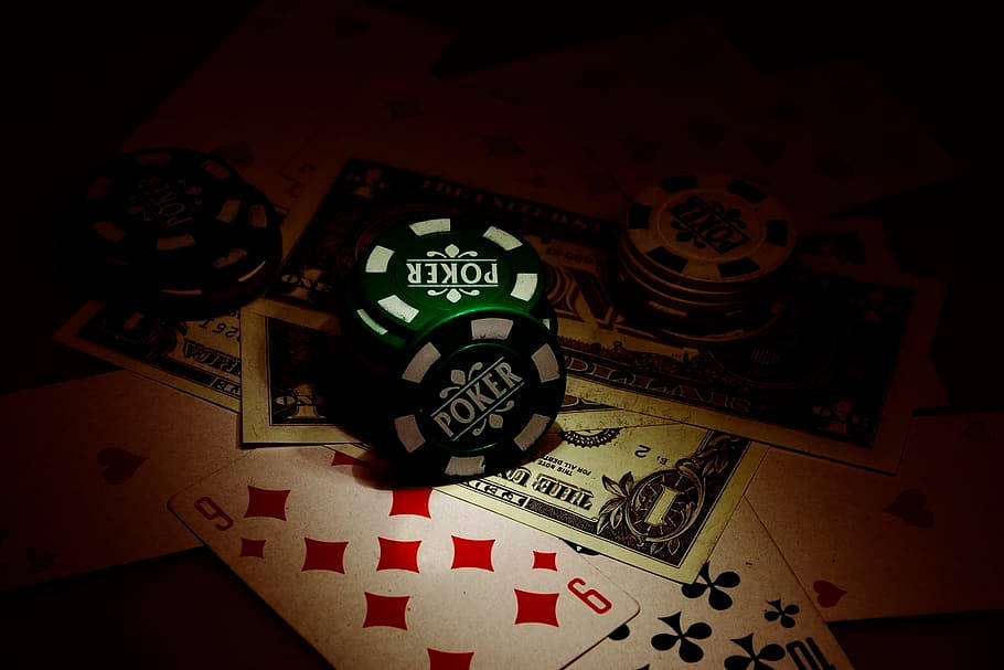 Dark Photo Green Poker Dice, Cards, Money Baccarat Wallpaper