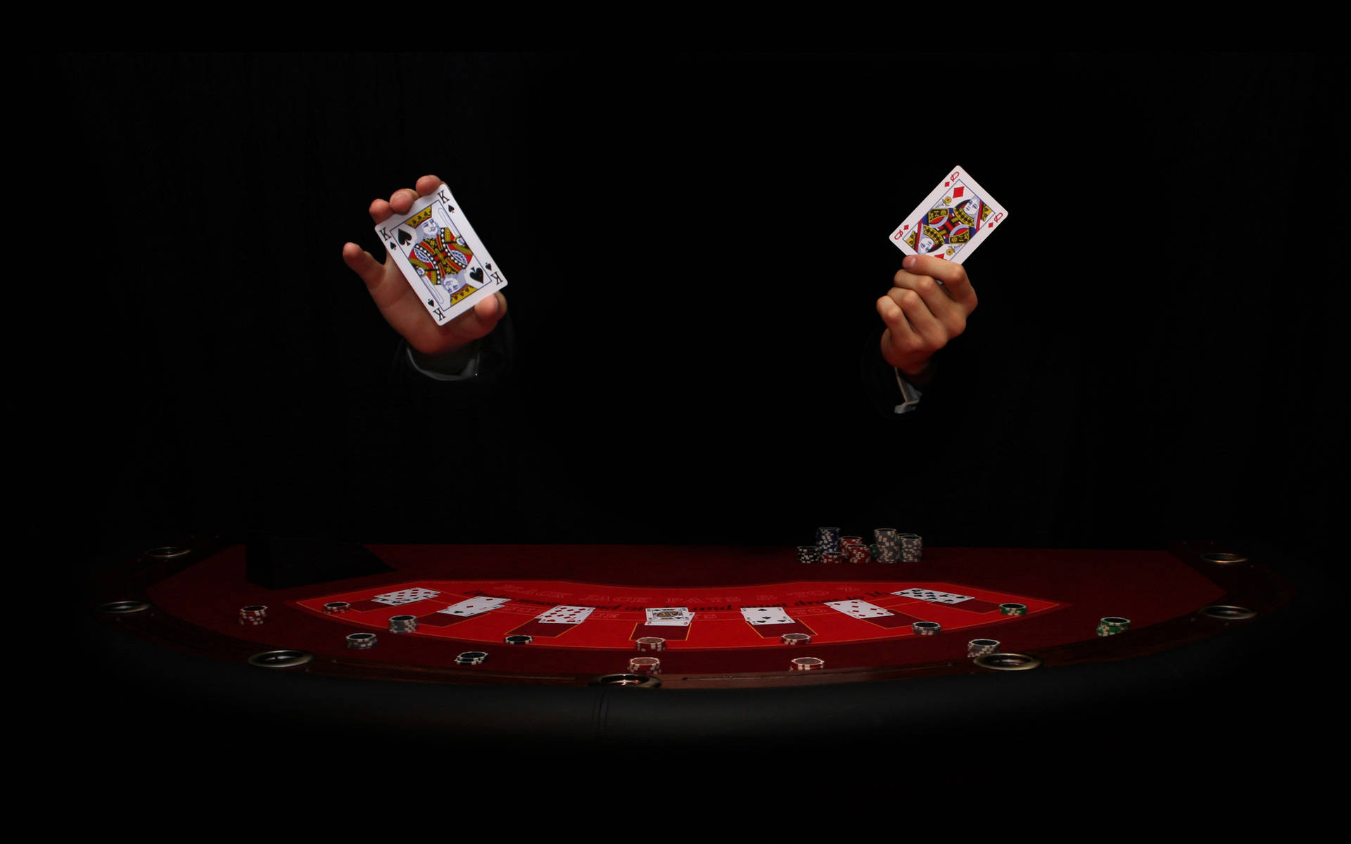 Dark Photo Of Hands Of A Man Baccarat Game Wallpaper