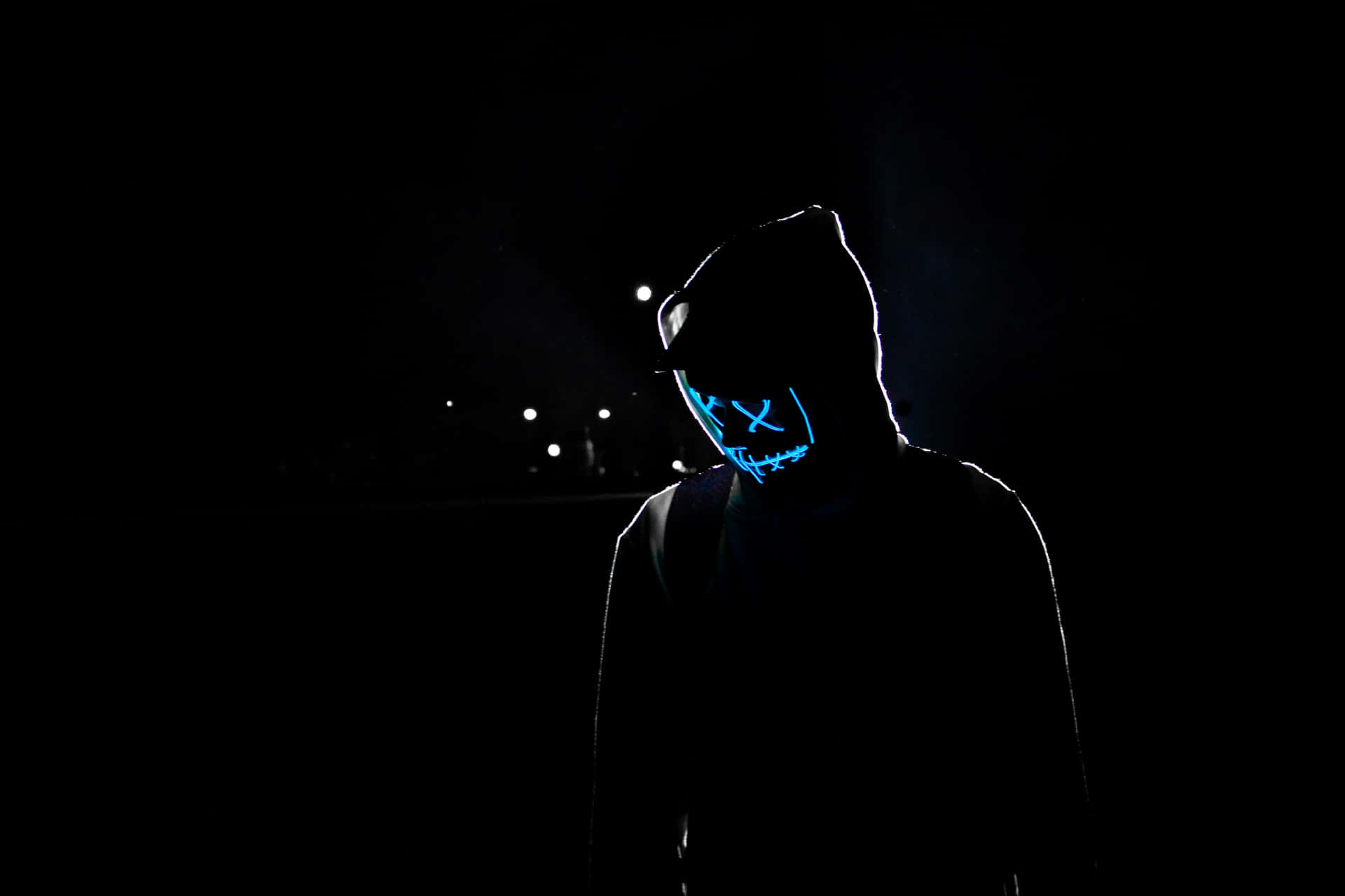 Imagemde Máscara Em Tom Neon Escuro.