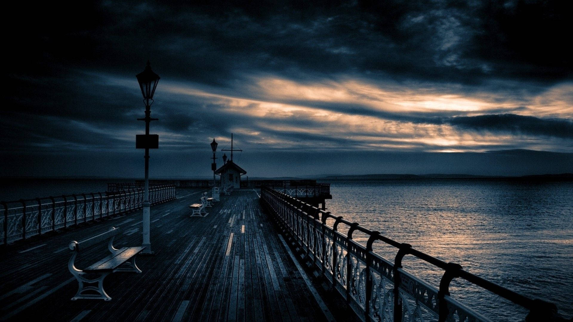 Dark Pier Sunset