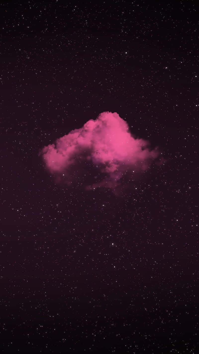 A Pink Cloud In The Sky With Stars Wallpaper
