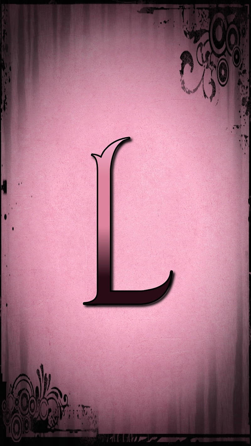 Dark Pink Letter L Wallpaper