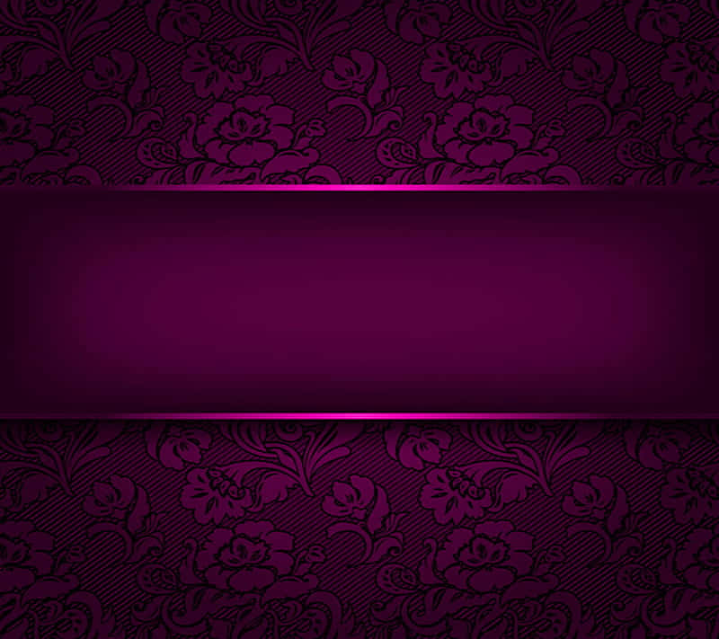 Purple Floral Background With A Ribbon Wallpaper