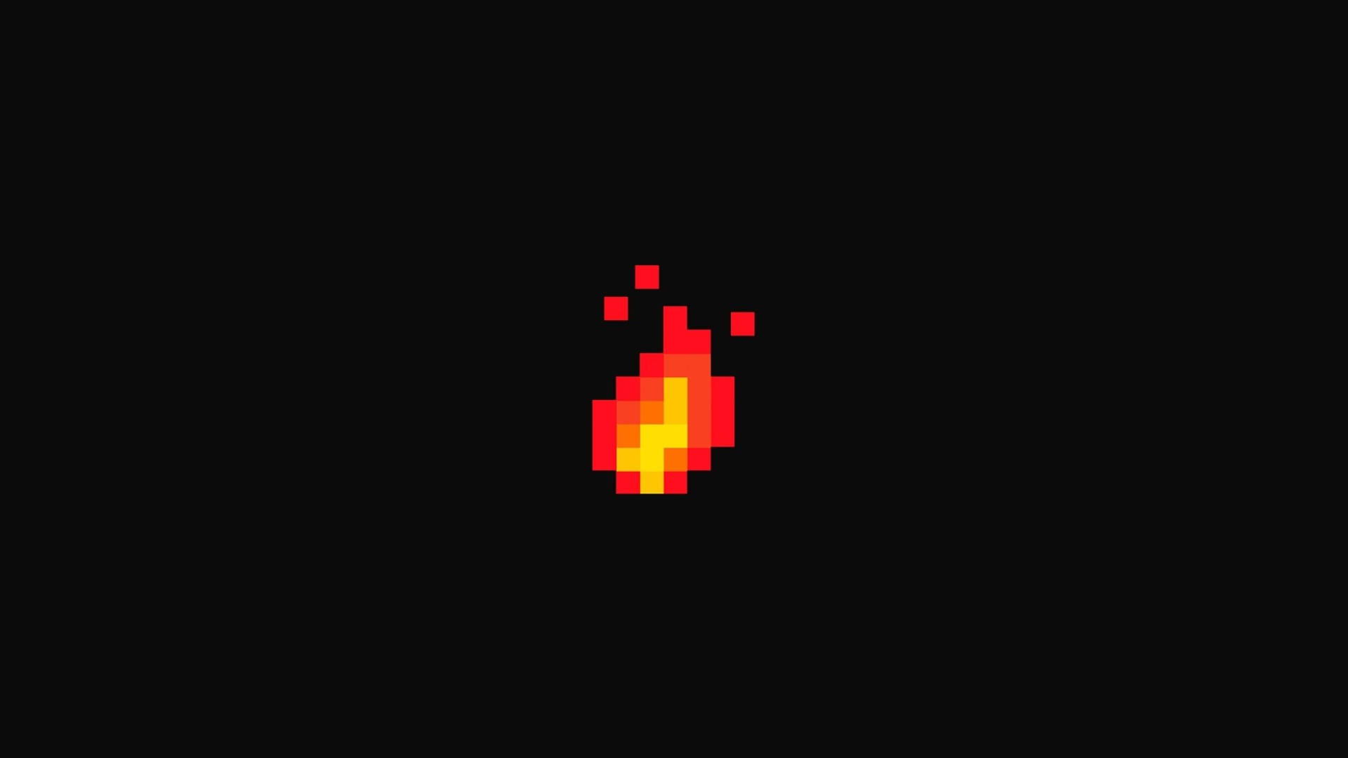 Dark Pixel Blazing Fire Wallpaper