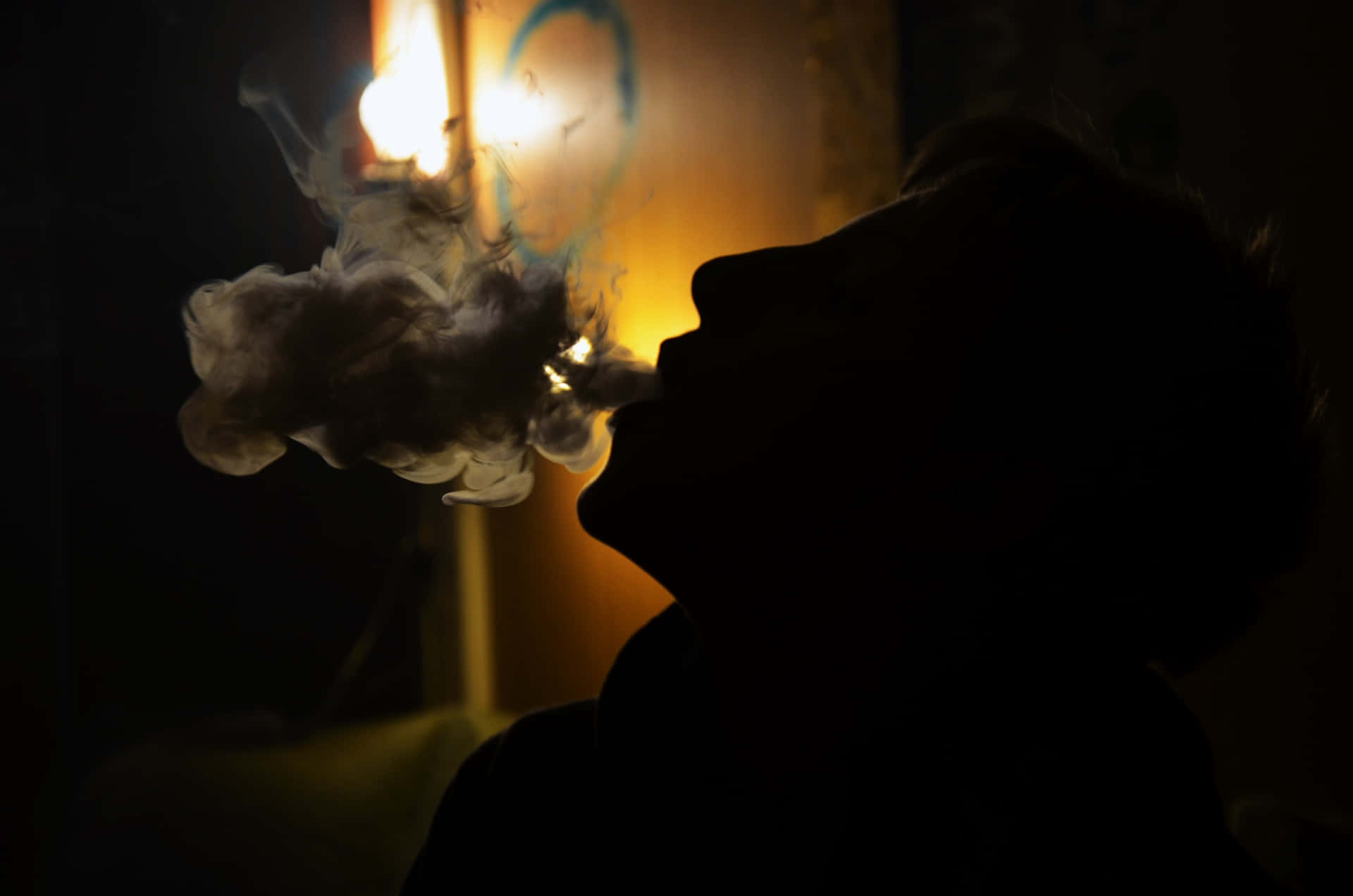 Smoking Man Silhouette Dark Profile Picture