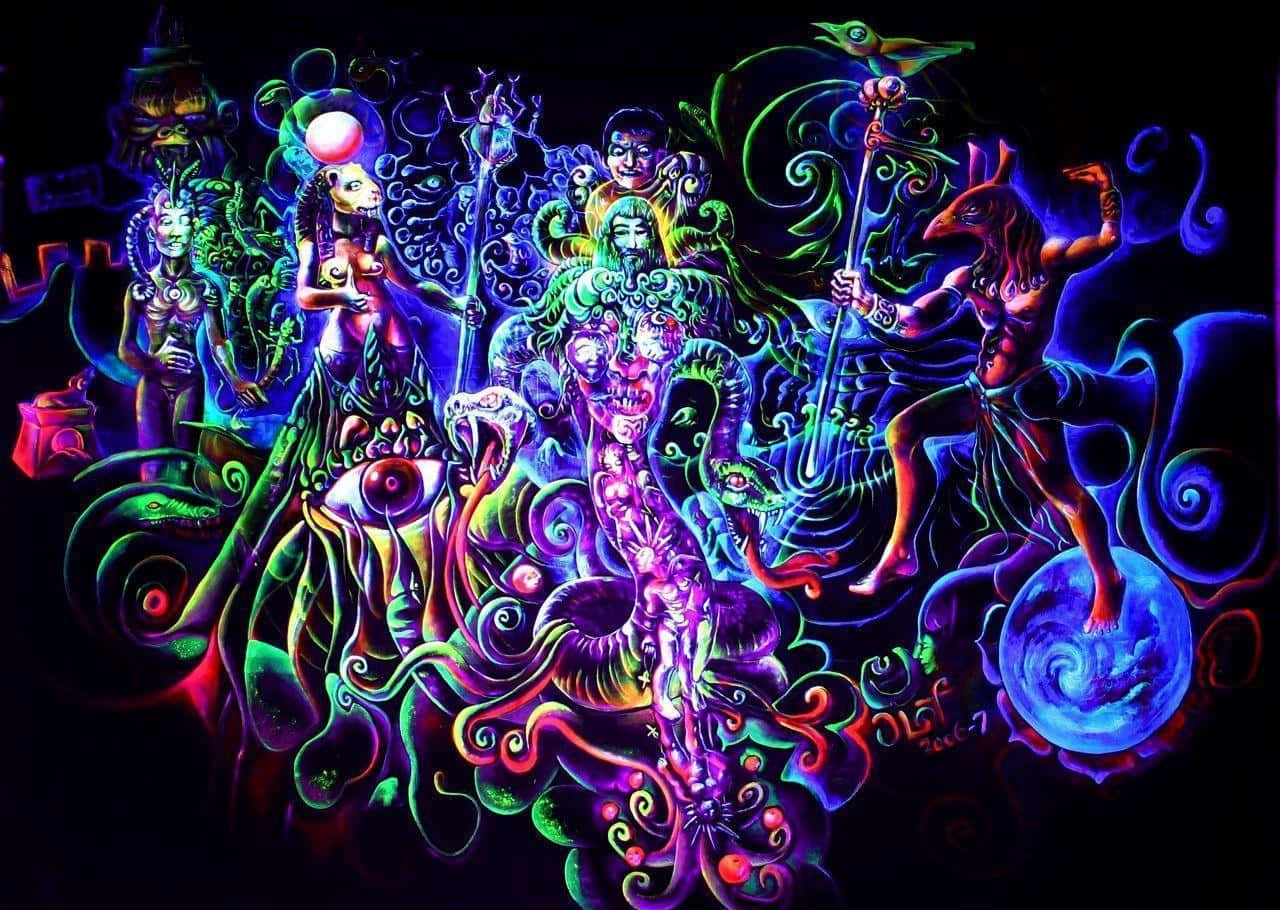 Indtast en psykedelisk verden af ​​farver Wallpaper