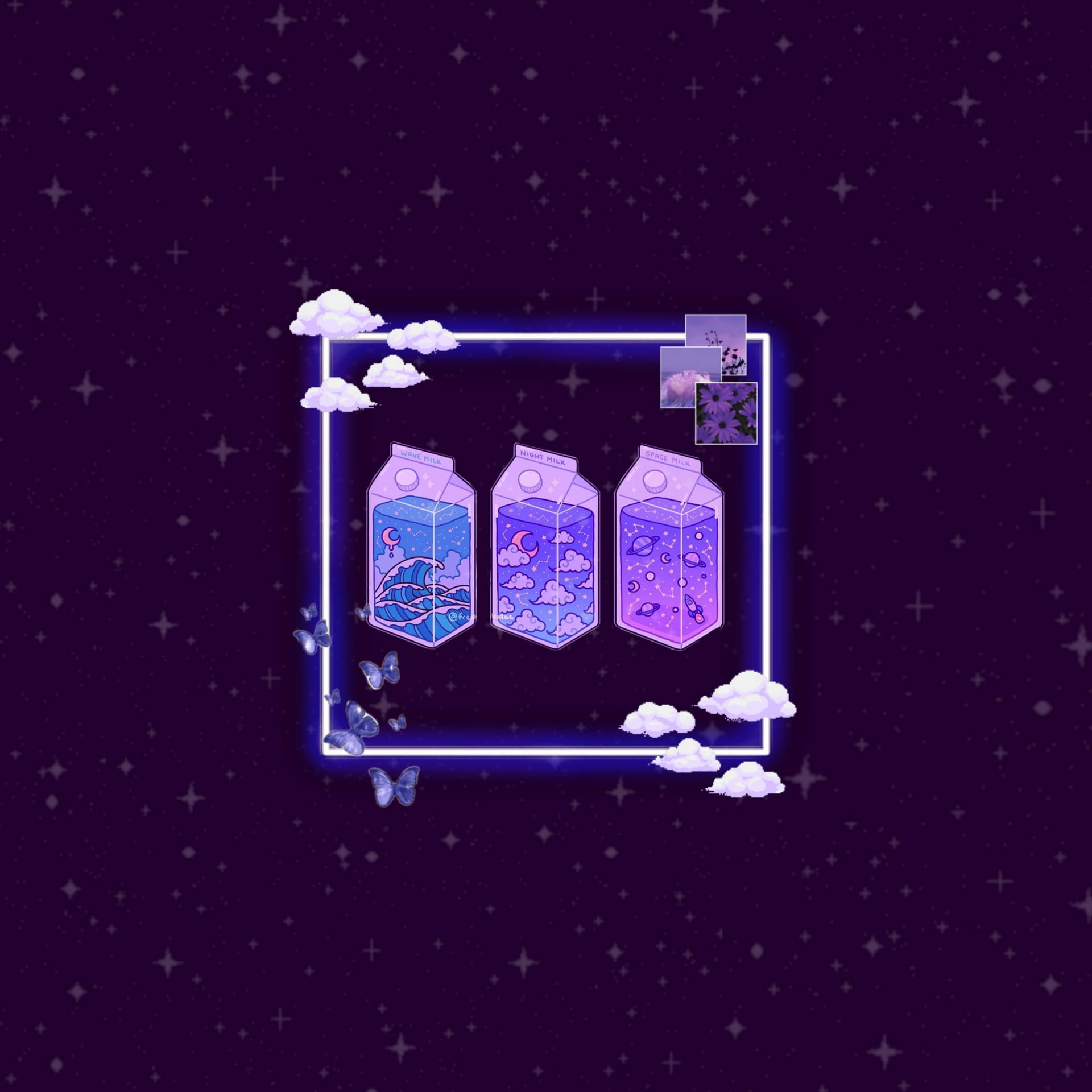 Dark Purple Aesthetic Juice Box Art Wallpaper