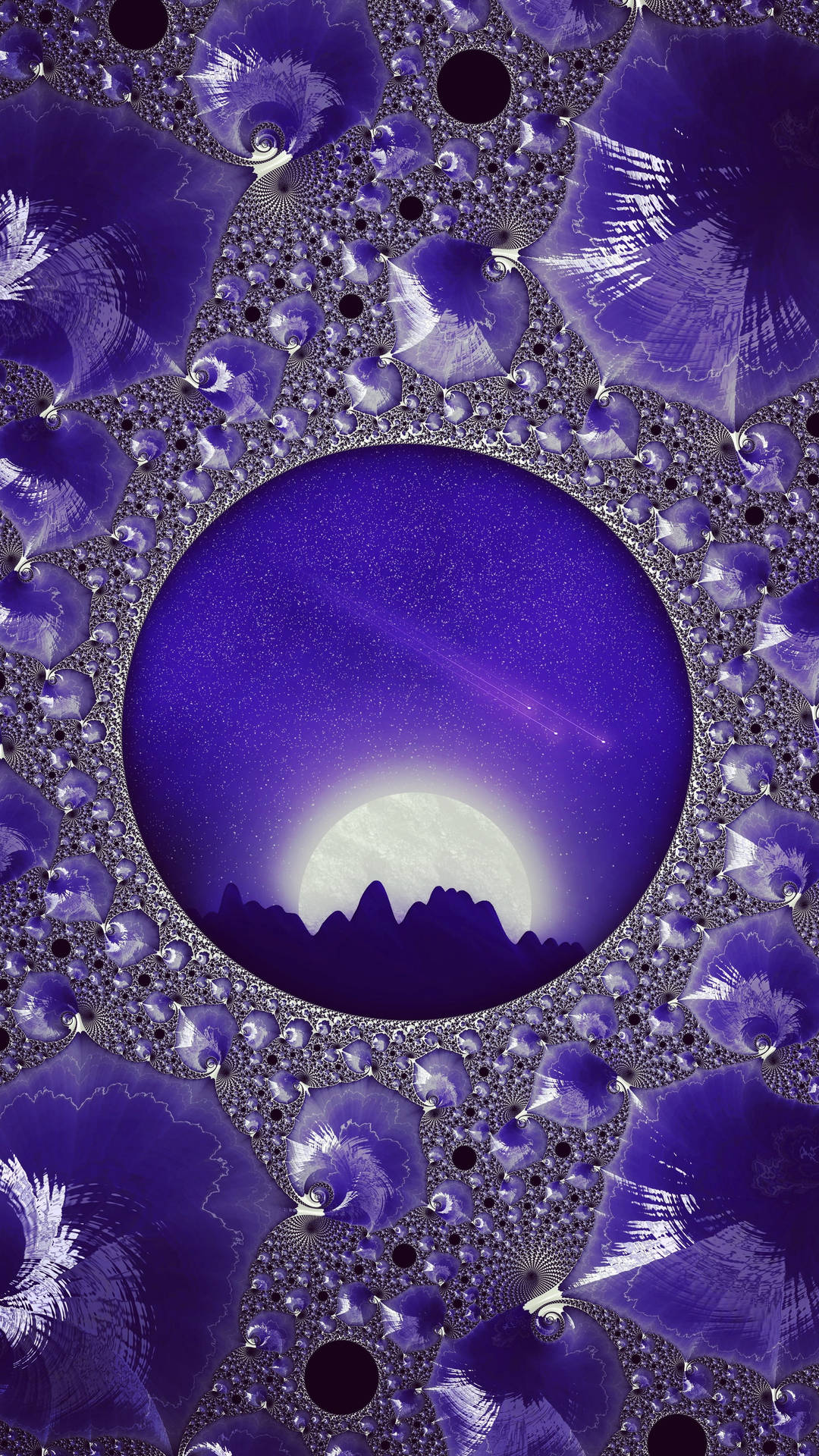 Dark Purple Aesthetic Mountain Moon