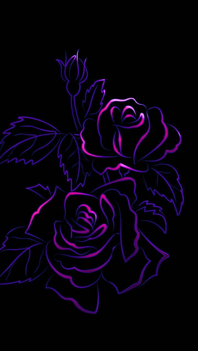 Dark Purple Aesthetic Rose Art Wallpaper