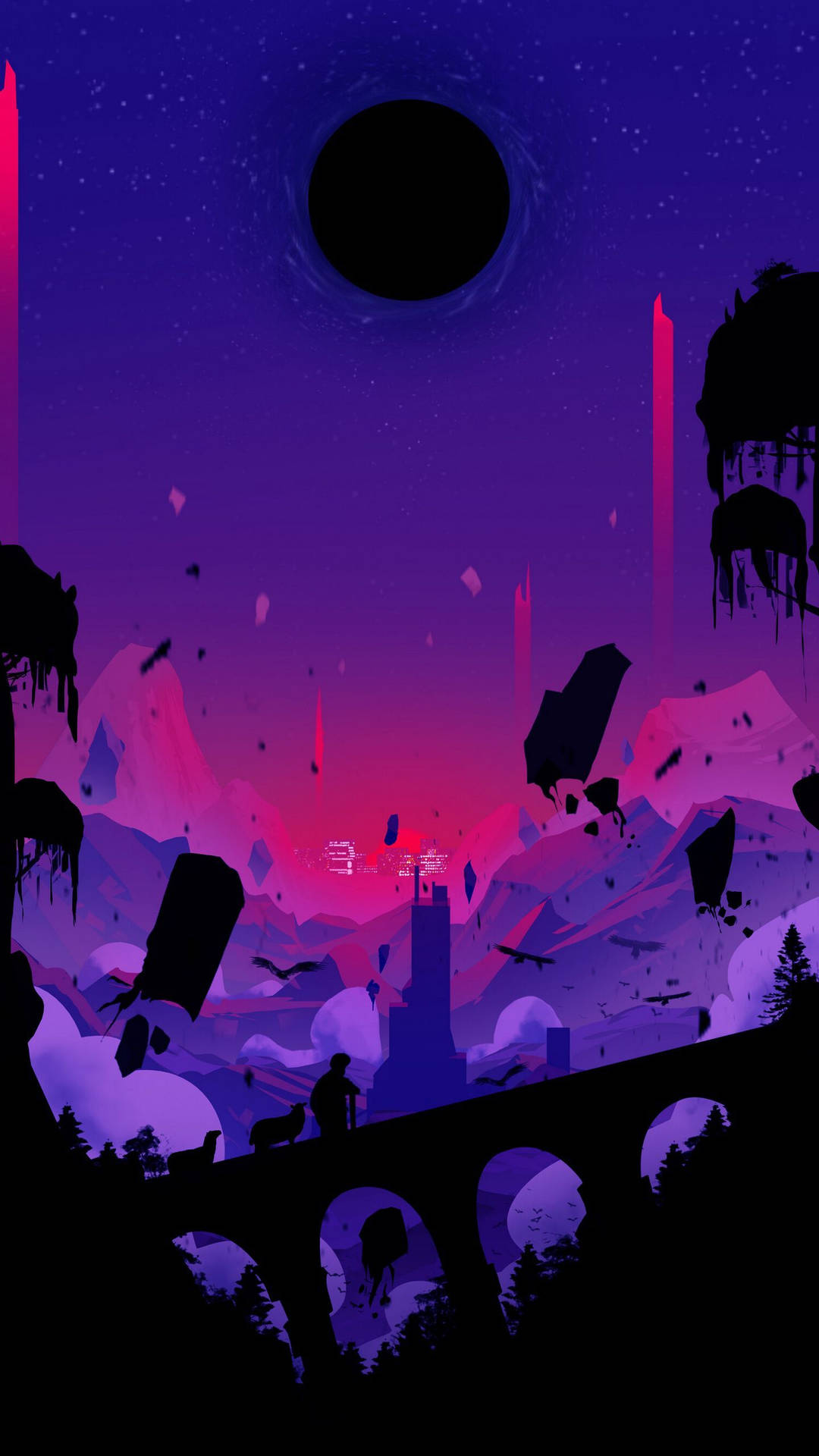 Dark Purple Anime Aesthetic Wallpaper