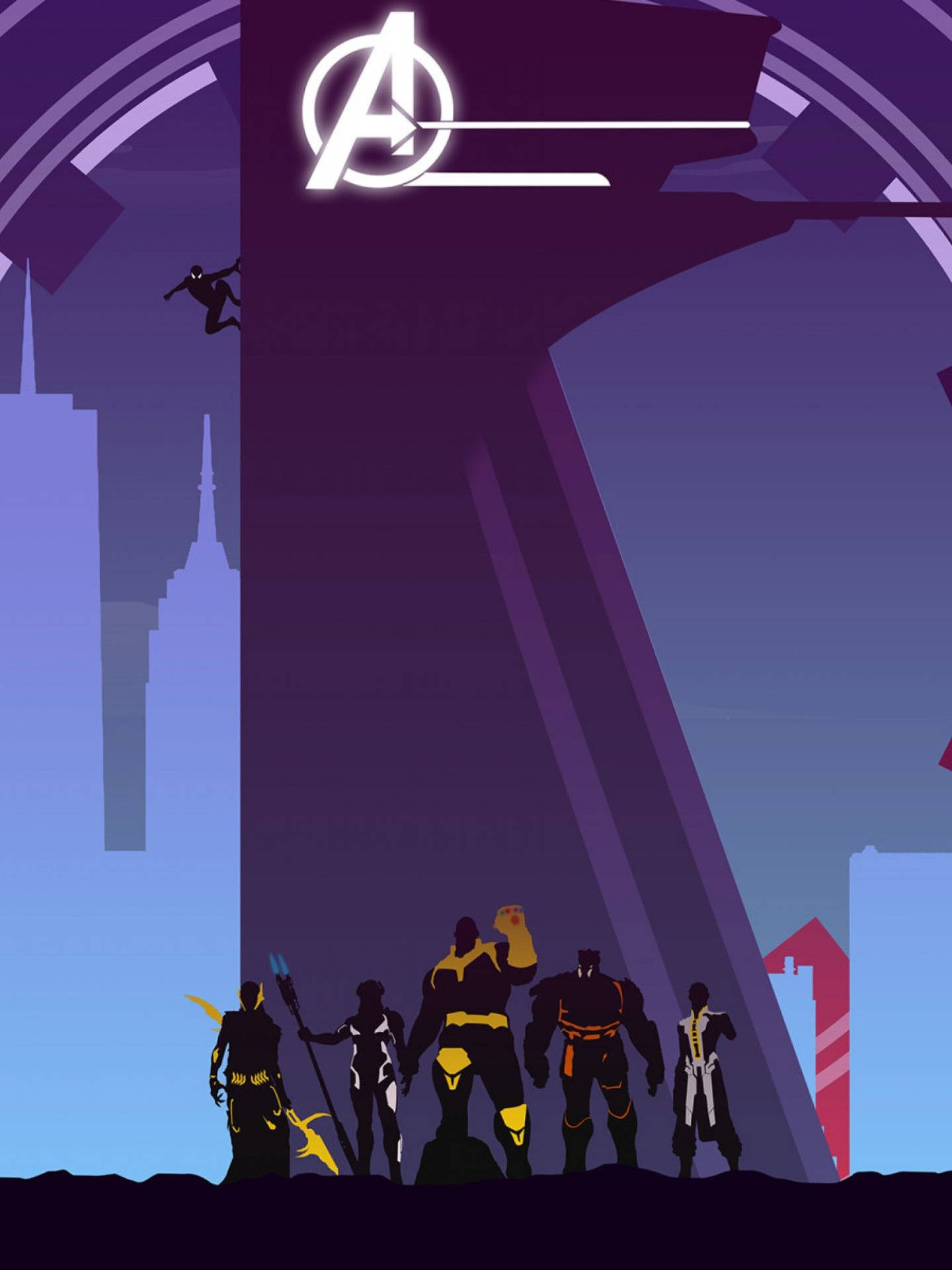 Fondode Pantalla Oscuro Púrpura De Los Avengers Para Iphone X. Fondo de pantalla