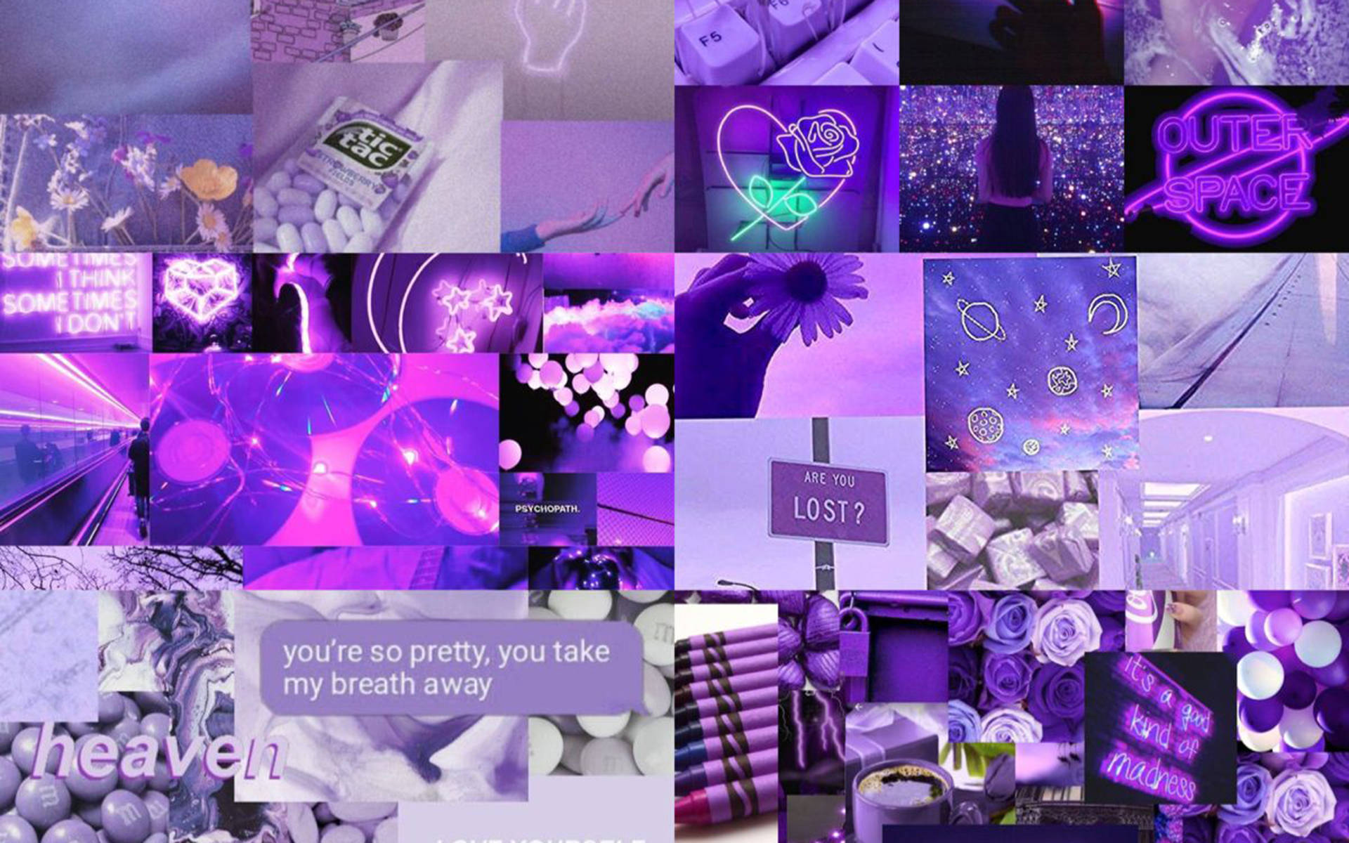 Dark Purple Collage Aesthetic Lovely Girl Wallpaper