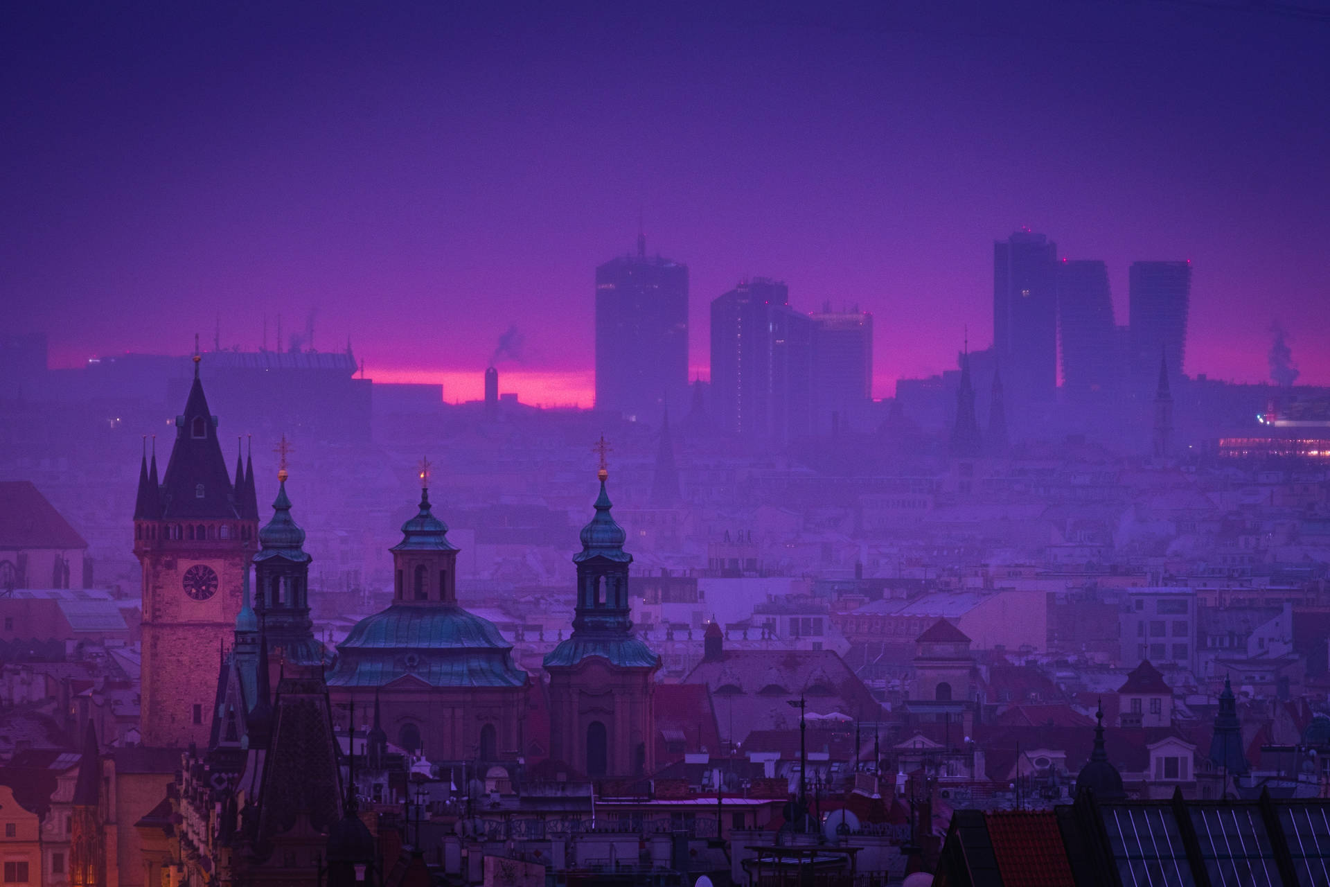 Vibrant Dark Purple Desktop Wallpaper