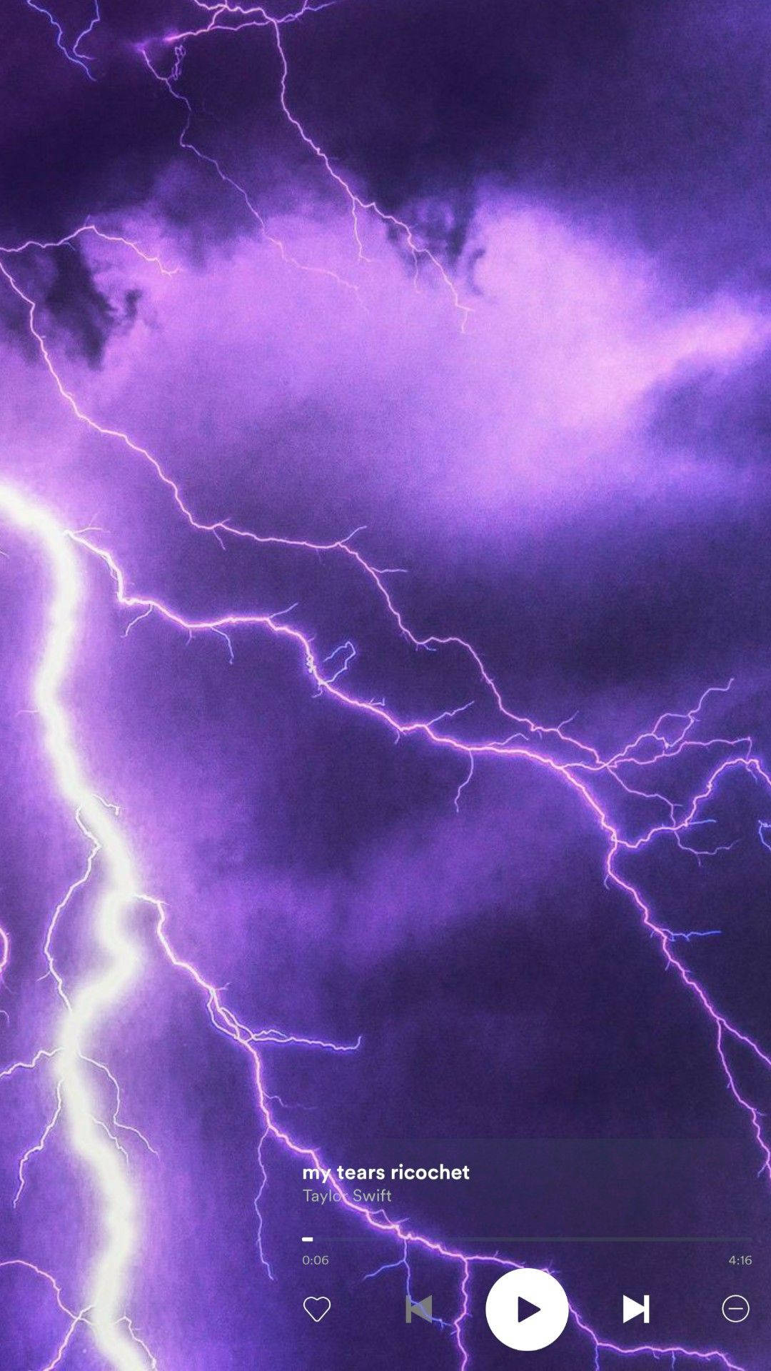 Dark Purple Lightning Playlist Background