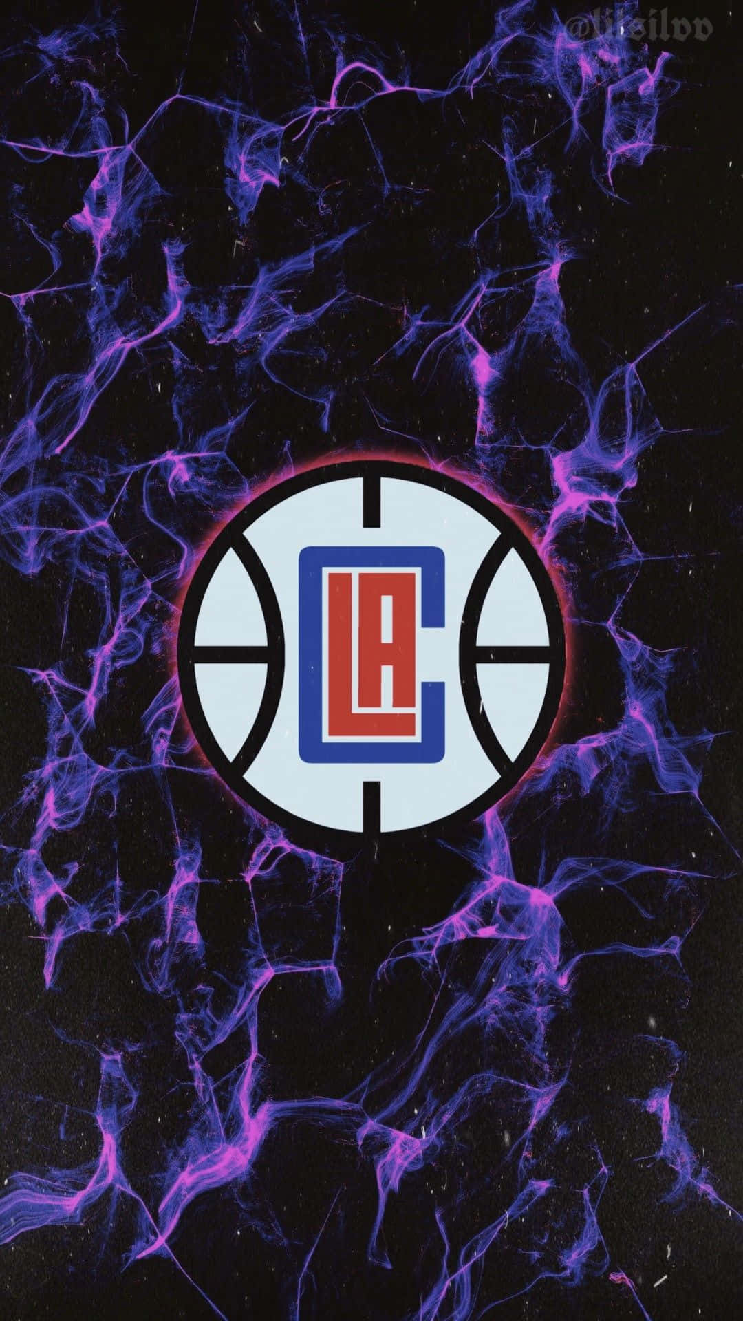 Dark Purple Neon Abstract La Clippers Logo Picture