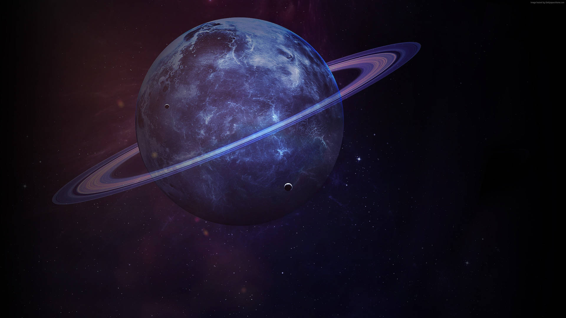 Dark Purple Saturn 4k Background